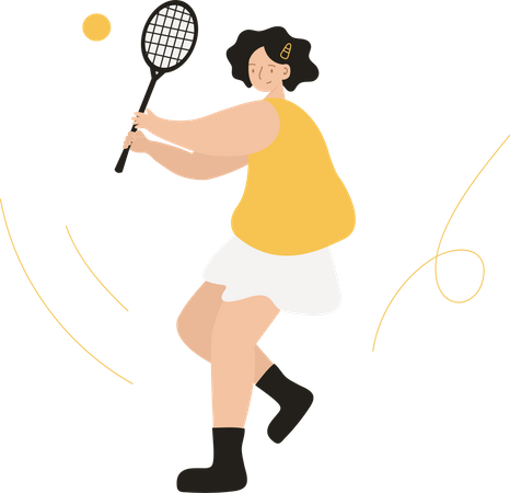 Femme jouant au tennis  Illustration