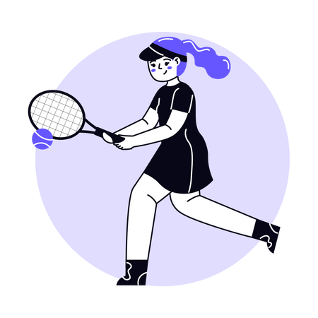 Femme jouant au tennis  Illustration