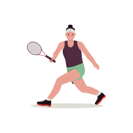 Femme jouant au tennis  Illustration