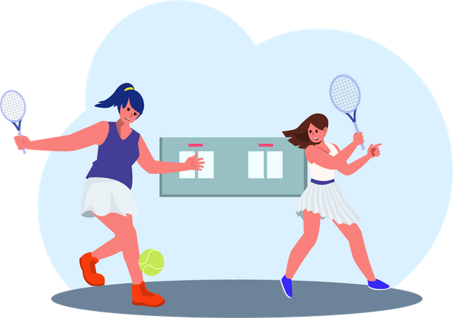 Femme jouant au tennis  Illustration