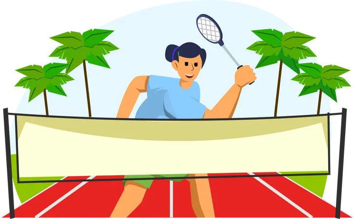 Femme jouant au tennis  Illustration