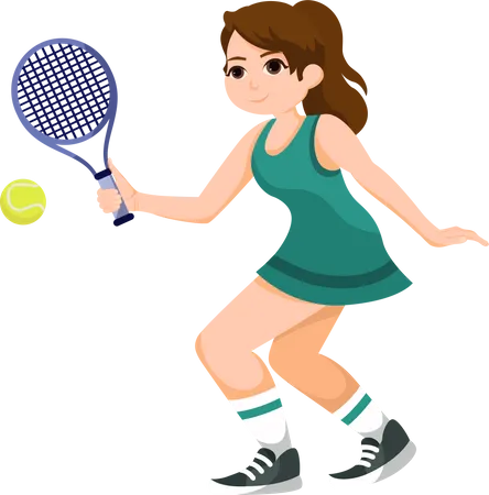 Femme jouant au tennis  Illustration