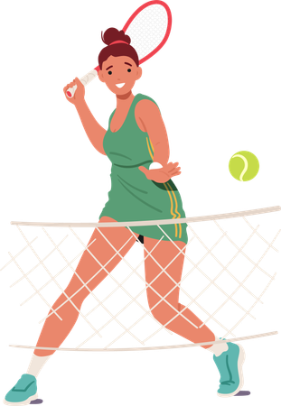 Femme jouant au tennis de table  Illustration