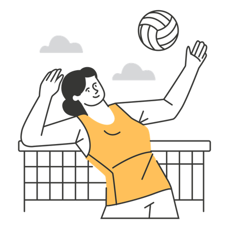 Femme jouant au volley-ball  Illustration