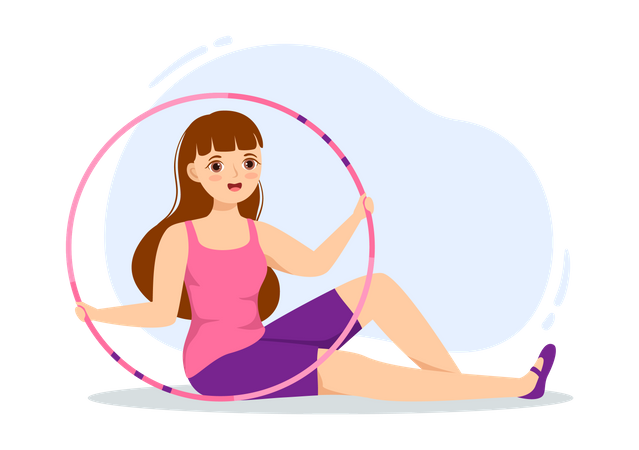 Femme jouant au Hula Hoop  Illustration