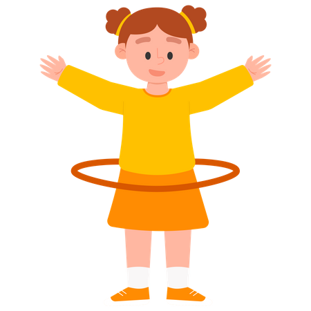 Femme jouant au Hula Hoop  Illustration