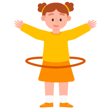 Femme jouant au Hula Hoop  Illustration