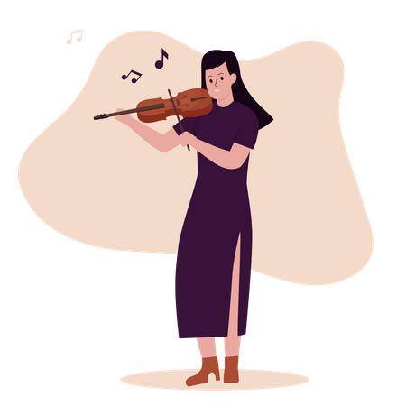 Femme jouant du violon  Illustration