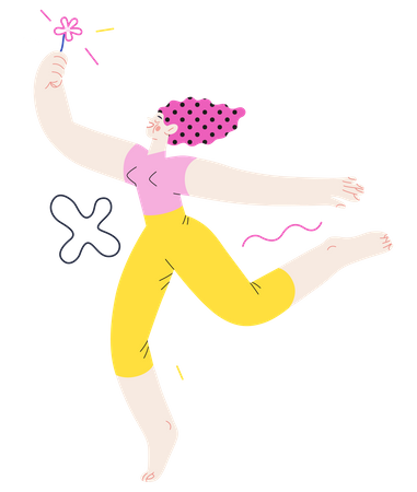 Femme joyeuse  Illustration