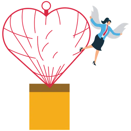 Femme libérée de la cage  Illustration
