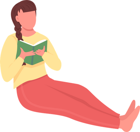 Femme lisant un livre  Illustration