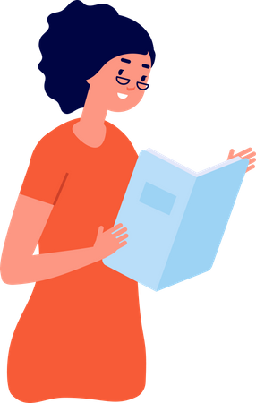 Femme lisant un livre  Illustration