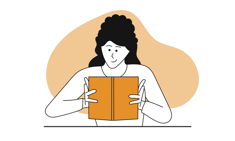 Femme lisant un livre  Illustration