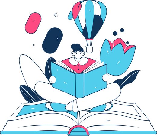Femme lisant un livre  Illustration