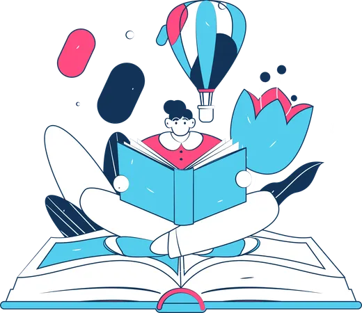 Femme lisant un livre  Illustration