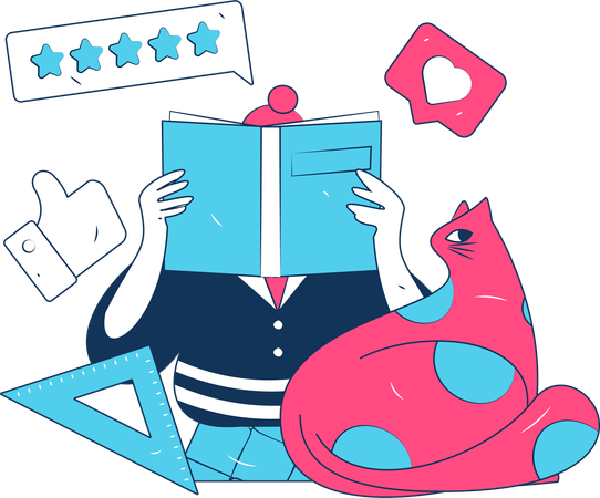 Femme lisant un livre  Illustration