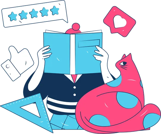 Femme lisant un livre  Illustration