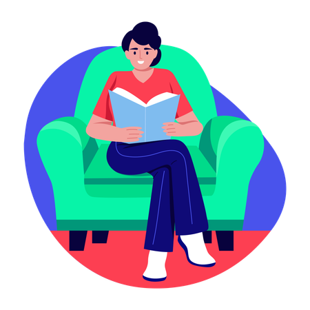 Femme lisant un livre  Illustration