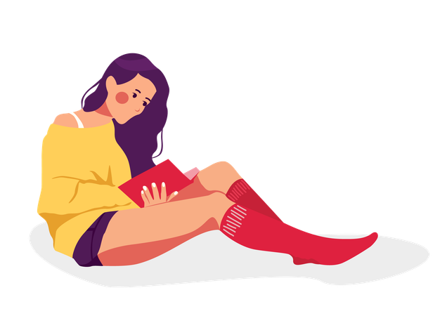 Femme lisant un livre  Illustration