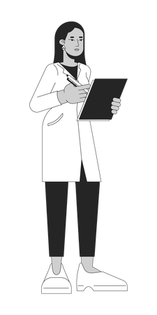 Femme médecin avec presse-papiers  Illustration