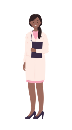 Femme médecin avec presse-papiers  Illustration