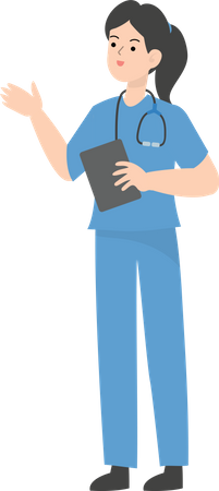 Femme médecin avec rapport  Illustration