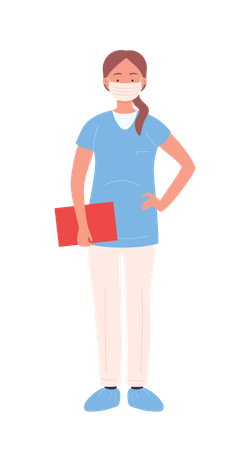 Femme médecin avec rapport  Illustration