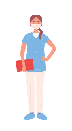 Femme médecin avec rapport  Illustration