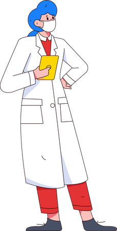 Femme médecin debout  Illustration