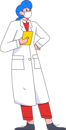 Femme médecin debout  Illustration