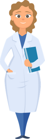 Femme médecin debout  Illustration