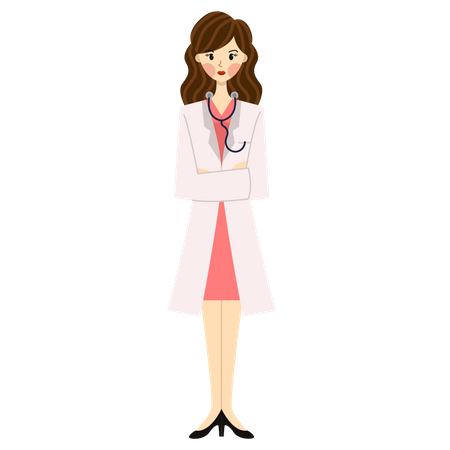 Femme médecin debout  Illustration