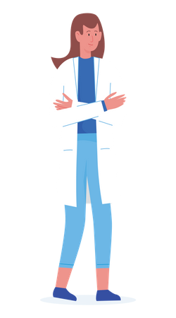 Femme médecin debout  Illustration