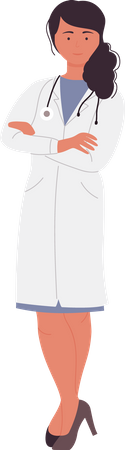 Femme médecin debout  Illustration