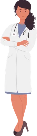 Femme médecin debout  Illustration