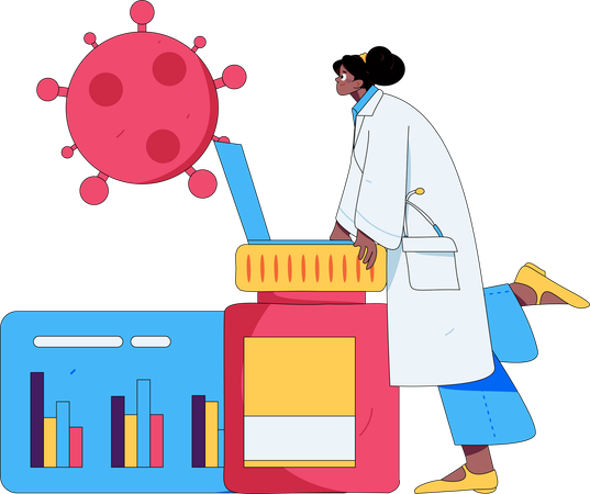 Femme médecin donnant une ordonnance  Illustration