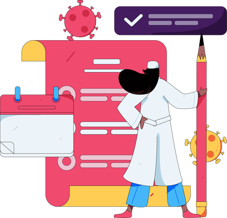 Femme médecin donnant une ordonnance  Illustration