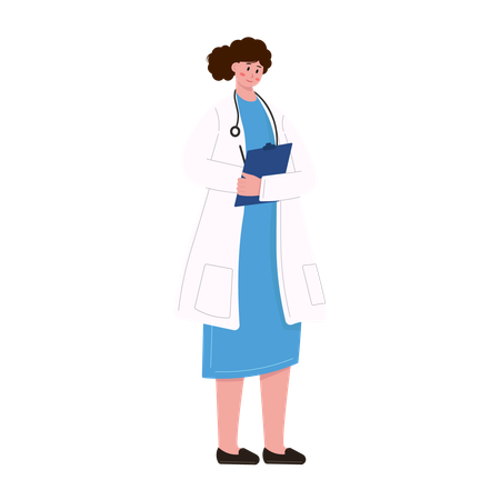 Femme médecin écrivant une ordonnance  Illustration