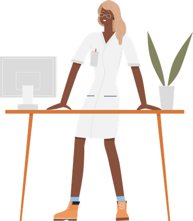 Femme médecin en clinique  Illustration
