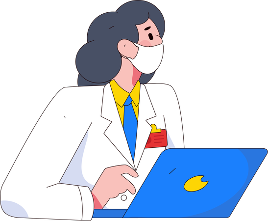 Femme médecin en ligne  Illustration