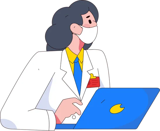 Femme médecin en ligne  Illustration