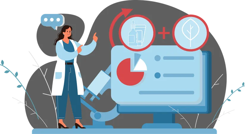 Femme médecin effectuant une analyse médicale  Illustration