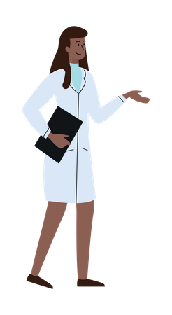 Femme médecin tenant un rapport  Illustration