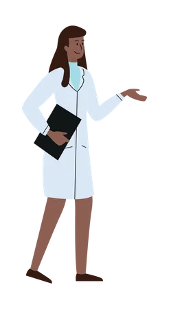 Femme médecin tenant un rapport  Illustration