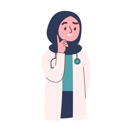 Femme médecin portant le hijab  Illustration