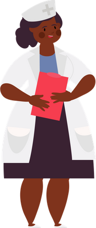 Femme médecin tenant le rapport du patient  Illustration