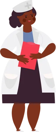 Femme médecin tenant le rapport du patient  Illustration