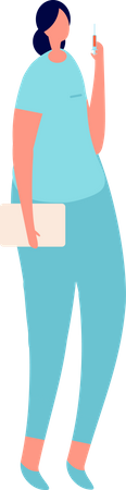 Femme médecin tenant le rapport du patient  Illustration