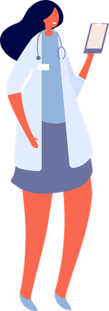 Femme médecin tenant le rapport du patient  Illustration