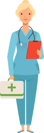 Femme médecin urgentiste  Illustration